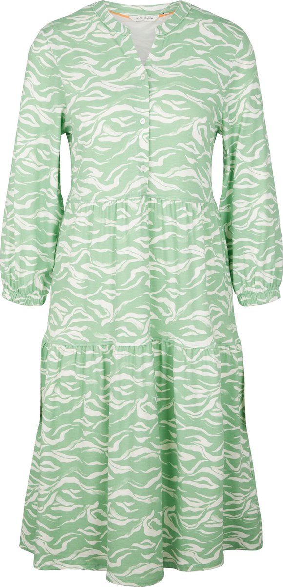 TOM TAILOR dress jersey with volants Dames Jurk - Maat 40