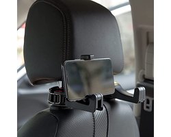 2 In 1 Auto Hoofdsteun Verborgen Haak Met Telefoon Houder Auto Seat Terug Hanger - Draagbare Opslag Haak Telefoon Houder Auto -fastener Clip