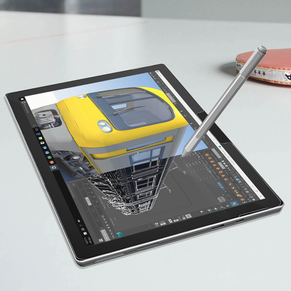 Avizar getemperd glas beschermende folie Geschikt voor Surface Go 4 , 3 , 2 , 10.1 9H hardheidsbescherming en anti-explosie - zwarte omtrek, Transparant