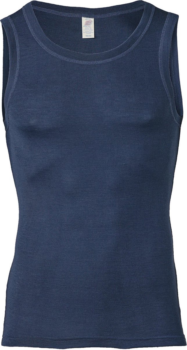 Heren Hemd Zijde - Merino Wol - Engel Natur - GOTS - navy blauw 50/52(L)