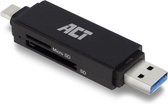 ACT AC6375 Lecteur de carte SuperSpeed /lecteur de carte | USB-C/USB-A | SD/SDHC/SDXC/ Micro | Noir