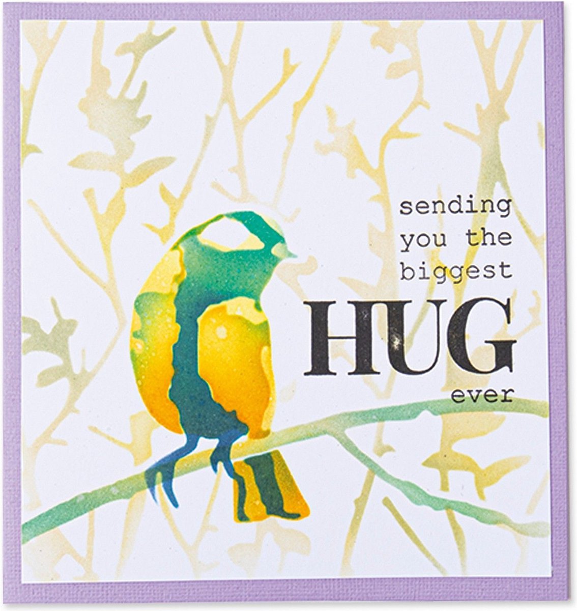 Layered stencil bird & branches - Sizzix