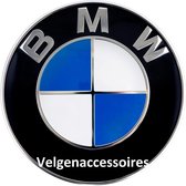 Tip: Set van 4 Originele BMW Stickers 70mm - OEM Product - voor originele BMW velgen naafkappen logo embleem all season banden 1 2 3 4 5 6 7 serie - Embleem - Logo