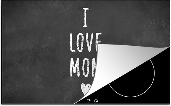 KitchenYeah® Inductie beschermer 77x51 cm - Quotes - I love mom - Spreuken - Moeder - Kookplaataccessoires - Afdekplaat voor kookplaat - Inductiebeschermer - Inductiemat - Inductieplaat mat
