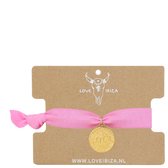Bracelet Ibiza pièce de monnaie rose soft