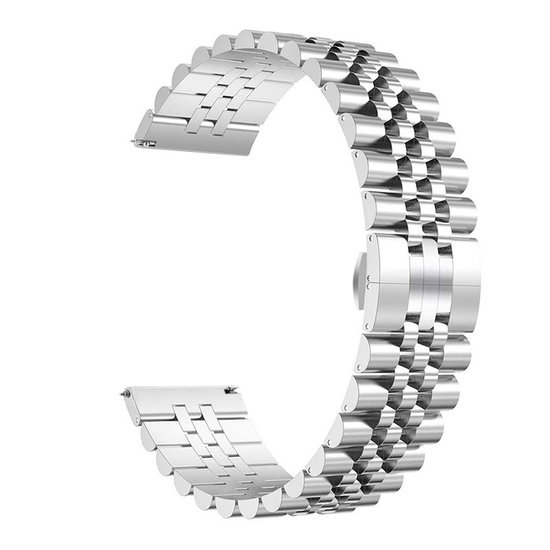 SmartphoneClip® Horlogeband - Metaal Schakel Luxe - 18mm Zilver - Horlogebandjes