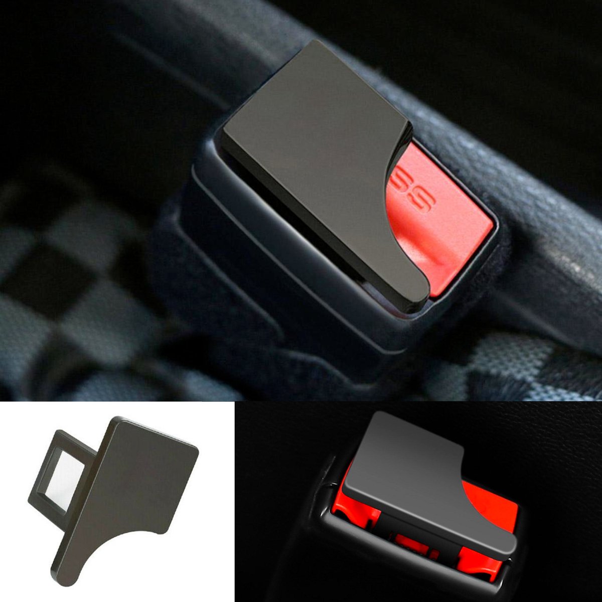 Gordel Alarm Stopper - Sluitend / Afgevlakt - Gordel Verlenger - Veilige Gordel Piep Stopper - Waarschuwing Stopper - Gordel Clip - Autogordel Piep - Auto Accessoires