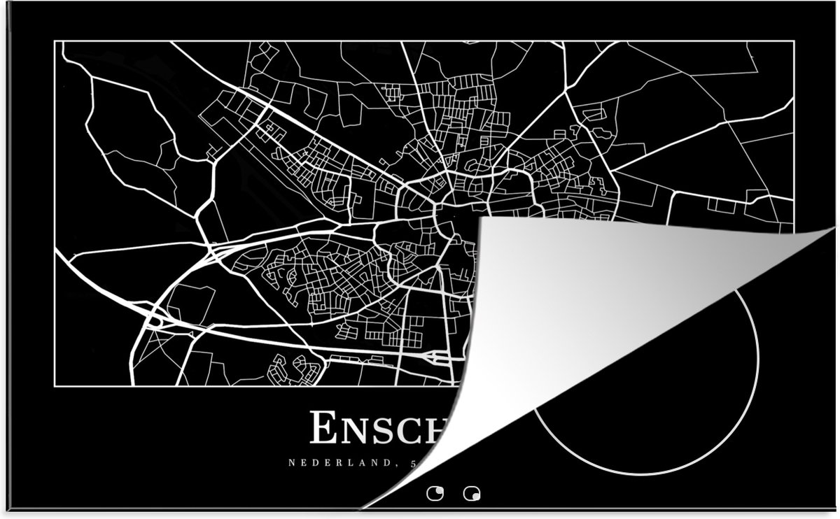 Inductie beschermer - Inductie Mat - Kookplaat beschermer - Plattegrond - Enschede - Kaart - Stadskaart - Inductie beschermer - Inductie Mat - Kookplaat Beschermer - 77x51 cm - Afdekplaat inductie - Inductiebeschermer