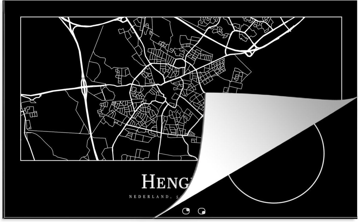 Inductie beschermer - Inductie Mat - Kookplaat beschermer - Stadskaart - Plattegrond - Hengelo - Kaart - Inductie beschermer - Inductie Mat - Kookplaat Beschermer - 91.6x52.7 cm - Afdekplaat inductie - Inductiebeschermer