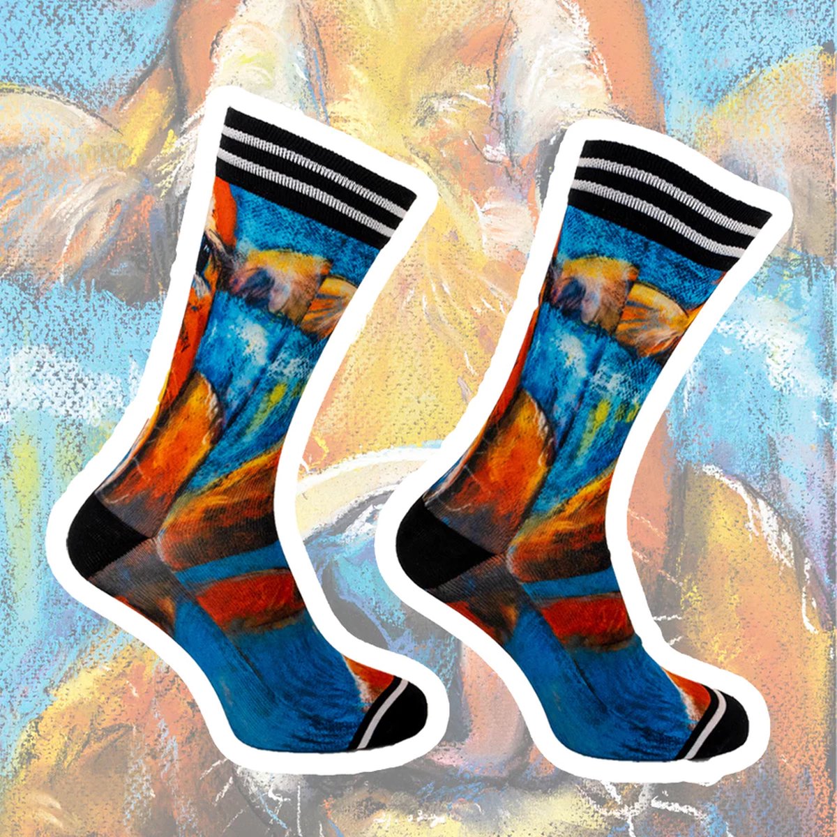 Sock My Art Cow - herensokken - Egyptisch katoen - Vrolijke sokken - Grappige sokken - Koeien sokken