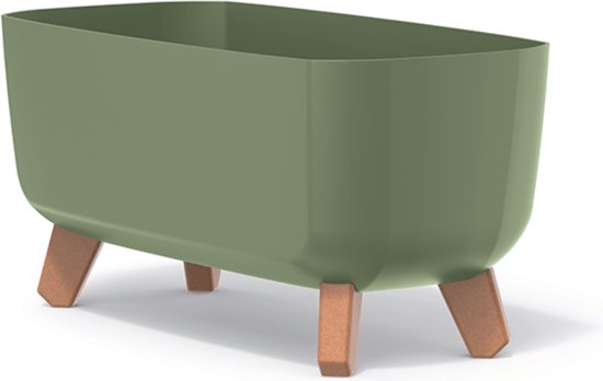 Prosperplast Gracia Vaso Rotondo Con Gambe Rimovibili, Plastica, ⌀ 20 Cm, Verde, Per Interni Ed Esterni