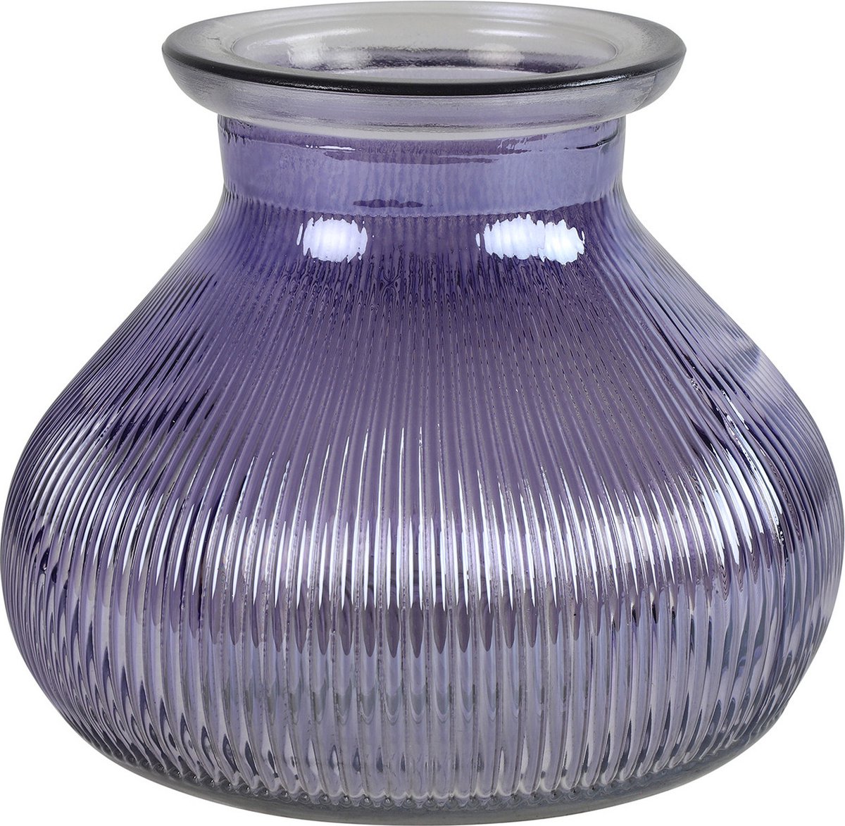 Decostar Bloemenvaas - paars/transparant glas - 12 x 15 cm - vaas