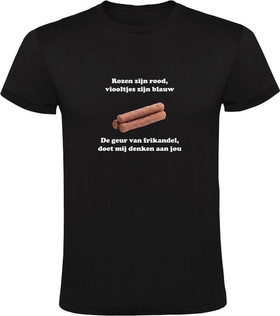 Frikandel geur Heren T-shirt | snack | frietbar | viooltjes | bloemen | ruiken