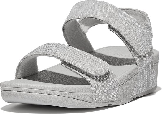 FitFlop Lulu Adjustable Shimmerlux Back-Strap Sandals ZILVER - Maat 36