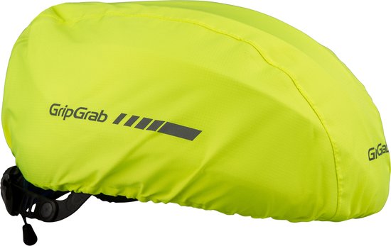 GripGrab - Waterproof Helm Cover Fietsen Helmovertrek Fietshelm Regenbescherming - Geel Hi-Vis - Unisex - Maat One Size