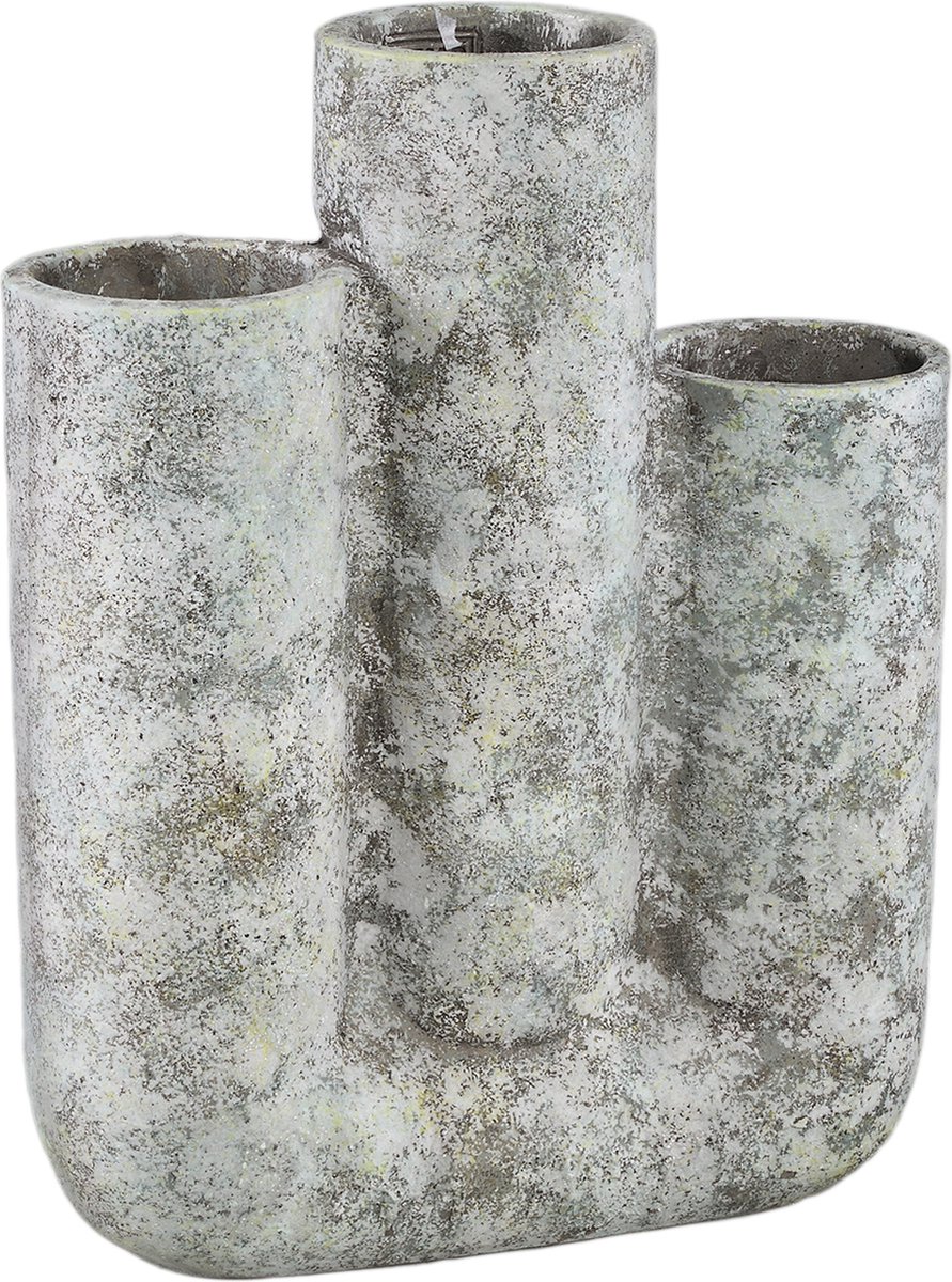 PTMD Bloempot Pipes - 27x10x35 cm - Cement - Blauw