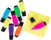 Mini Markers - 8 stuks - Mini Zelfklevende Memo's 60 x - Mini Highlighters - Multicolor - School - Markeren - Kleuren - Marker