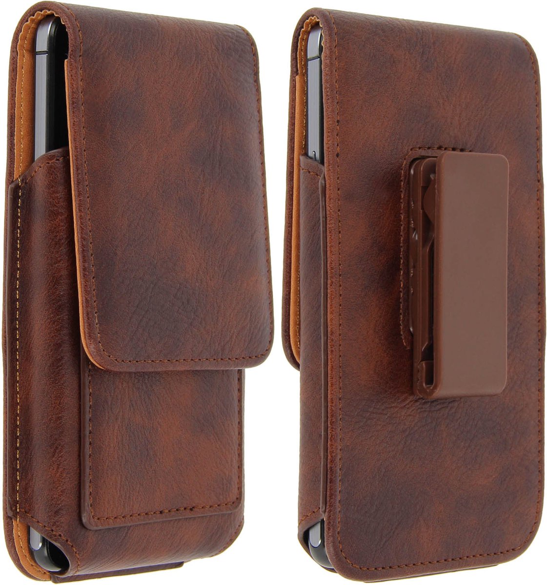 Avizar Riemtas 162 x 82 mm verticale flap voor smartphone, Bruin