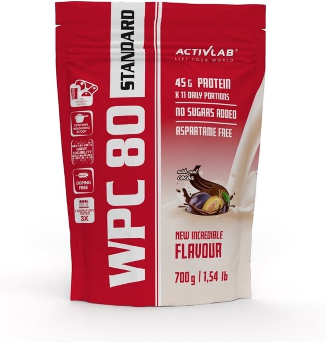 Activlab - Whey Protein WPC 80 Standard - 700g - Protein poeder - Chocolade met pruim