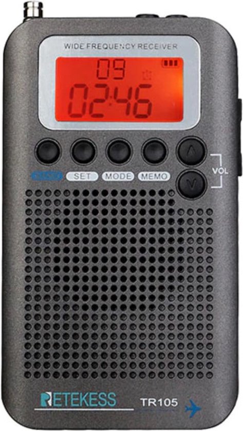 Draagbare noodradio - FM/AM/SW/CB/AIR/VHF - Oplaadbare Batterij - Met  wekker - Radio... | bol.com