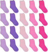 20 Paar - Kinder Kleur Sokken - Unisex - Low- Cut Kindersokken - Duurzame Basis Sokken - 5 Kleuren - Geschikt voor 1 Tot 2 Jaar - Maat 20 - 22