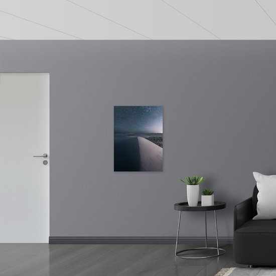 WallClassics - Poster (mat) – Ciel étoilé clair sur montagnes enneigées – Photo 60 x 80 cm sur papier poster avec aspect mat