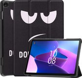 Lunso - Geschikt voor Lenovo Tab M10 Gen 3 (3e generatie) - Tri-Fold Bookcase hoes - Don't Touch