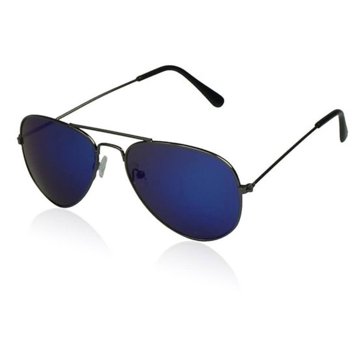 Hidzo Pilotenbril Zonnebril - UV400 - Zwart - Blauwe glazen - Inclusief Brillenkoker