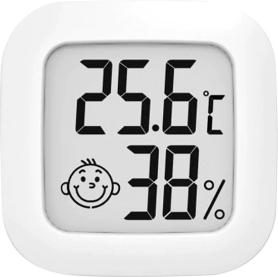 Temperatuur- en luchtvochtigheidsmeter - inclusief batterij - digitale hygrometer, thermometer, temperatuurmeter voor binnen - luchtvochtigheid voor planten digitaal meten