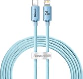 Baseus USB-C naar Apple Lightning kabel - Crystal Shine hemelsblauw - 2 meter - Maximaal 20W - sky blue / blauw
