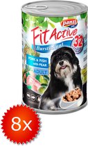 Fit Active - Hondenvoer - Blikvoer - Natvoer hond - Pork & Fish - 8 x 1240g