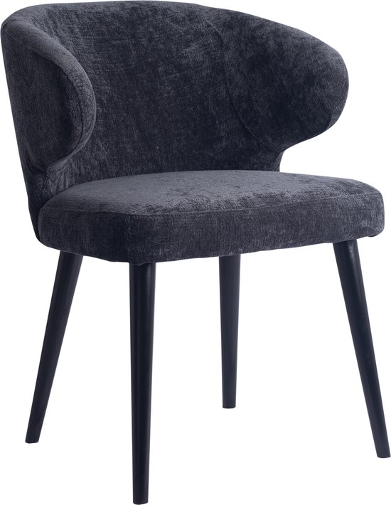PTMD Fiori Anthracite 0504 dining chair black wood legs