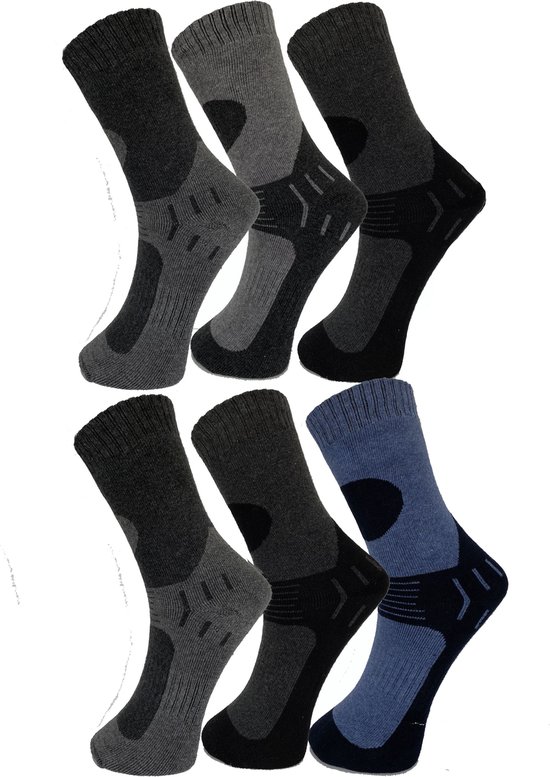 6 paar dikke badstof THERMO sokken 43-46