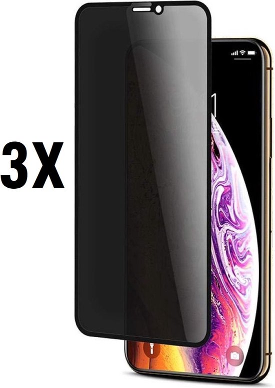 Foto: Screenz privacy screenprotector geschikt voor iphone 11 xr tempered glass screen protector geschikt voor iphone 11 xr beschermglas priv glasplaatje 3 stuks