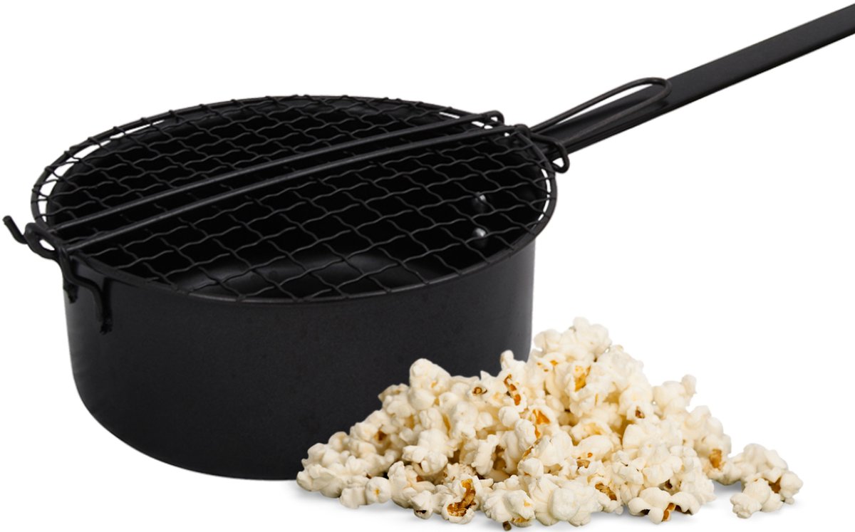 3BMT Popcorn pan voor Kampvuur - met Popcorn Mais - ook voor BBQ