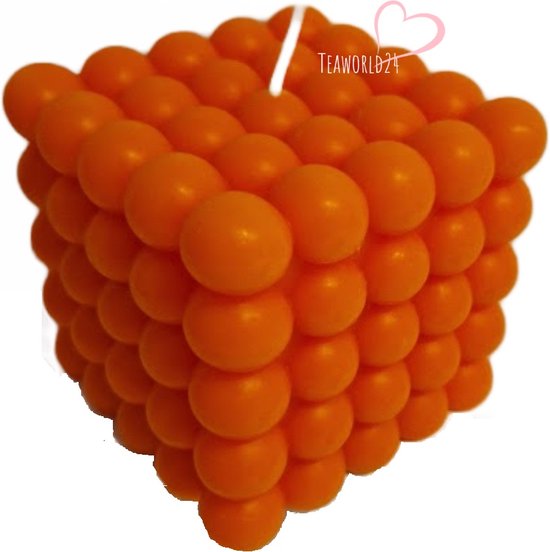 Ravie - Bubbelkaars - Orange- 10x10cm