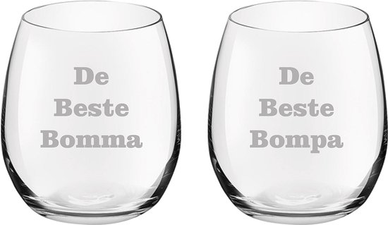 Drinkglas gegraveerd - 39cl - De Beste Bomma-De Beste Bompa