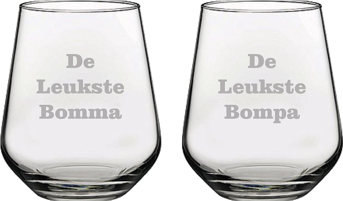 Drinkglas gegraveerd - 42,5cl - De Leukste Bomma-De Leukste Bompa