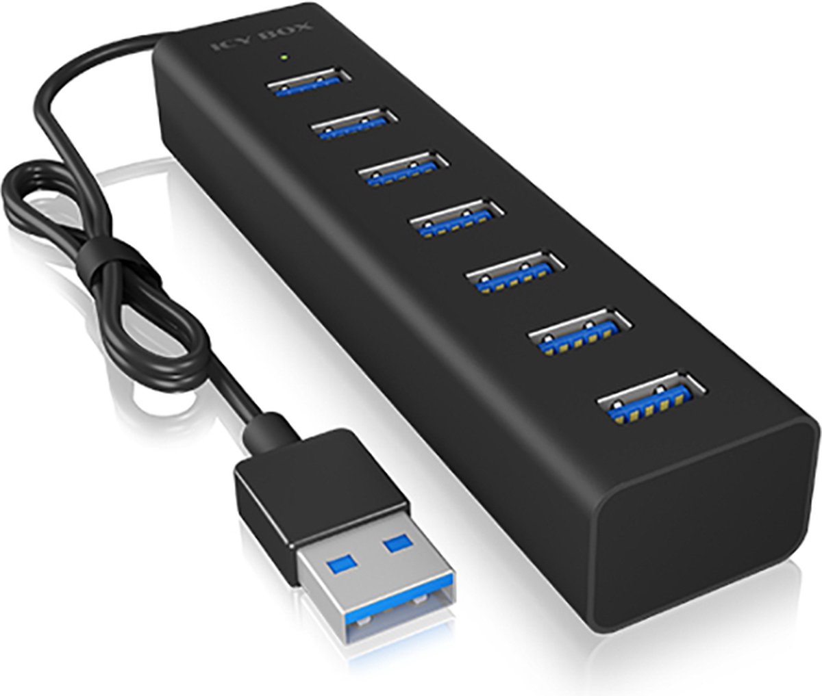 ICY BOX IB-HUB1700-U3 IB-HUB1700-U3 USB-hub 7 poorten USB-A USB 3.0 5 GBit/s Zwart