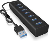 ICY BOX IB-HUB1700- U3, USB 3.2 Gen 1 (3.1 Gen 1) Type-A, USB 3.2 Gen 1 (3.1 Gen 1) Type-A, 5000 Mbit/s, Zwart, Aluminium, Access, Courant