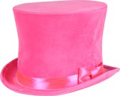 Hoge hoed Flair - Roze - Luxe Hoed - Carnaval - Een Stuk - Maat 58