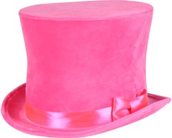 Hoge hoed Flair - Roze - Luxe Hoed - Carnaval - Een Stuk - Maat 58