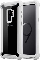 Cadorabo Hoesje geschikt voor Samsung Galaxy S9 PLUS in BERK GRIJS - 2-in-1 beschermhoes met TPU siliconen rand en acrylglas achterkant