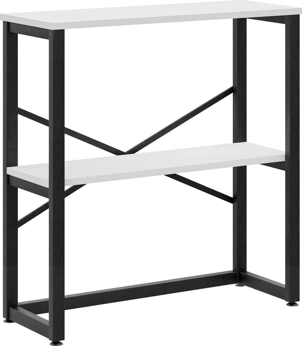 FurniChic - Kast - Dressoir - Bijzettafel - Wandtafel - Consoletafel - Sidetable - Banktafel - Haltafel- Industrieel - Wit - 85x30x80cm
