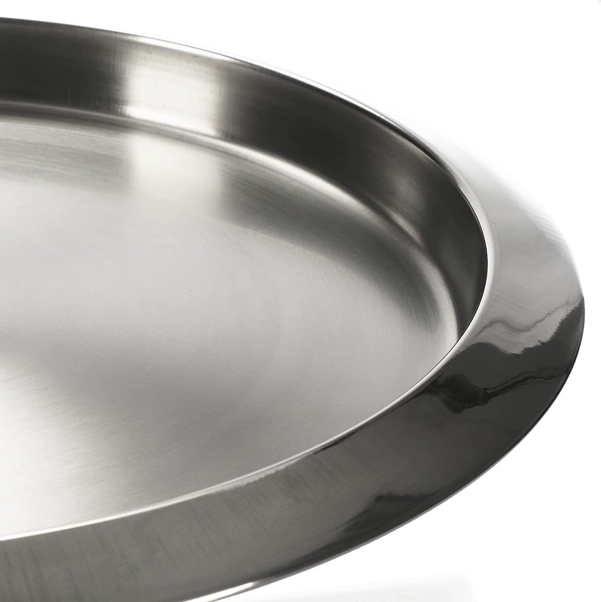 2 Plateaux De Service En Acier Inoxydable Brillant - Ronds, 33cm De Diamètre, Parfaits Pour Buffet, Décoration Ou Présentation