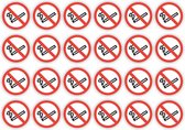 Verboden te roken 24 stickers 4,5 cm groot