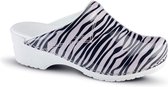 Sanita klompen klompen - Flex - model 314 - Wildlife Zebra roze-zwart - Maat: 42