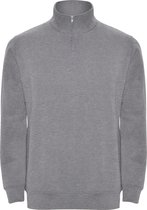 Licht Grijze sweater met halve rits model Aneto merk Roly maat XL