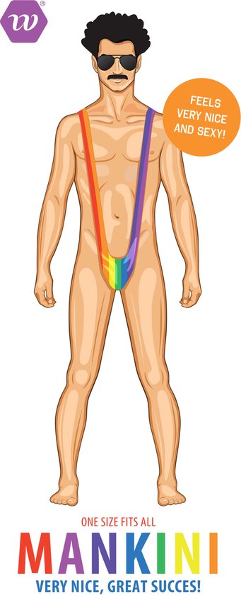 Rainbow Mankini - String Borat - Rainbow - Costume - Carnaval - Enterrement de vie de garçon