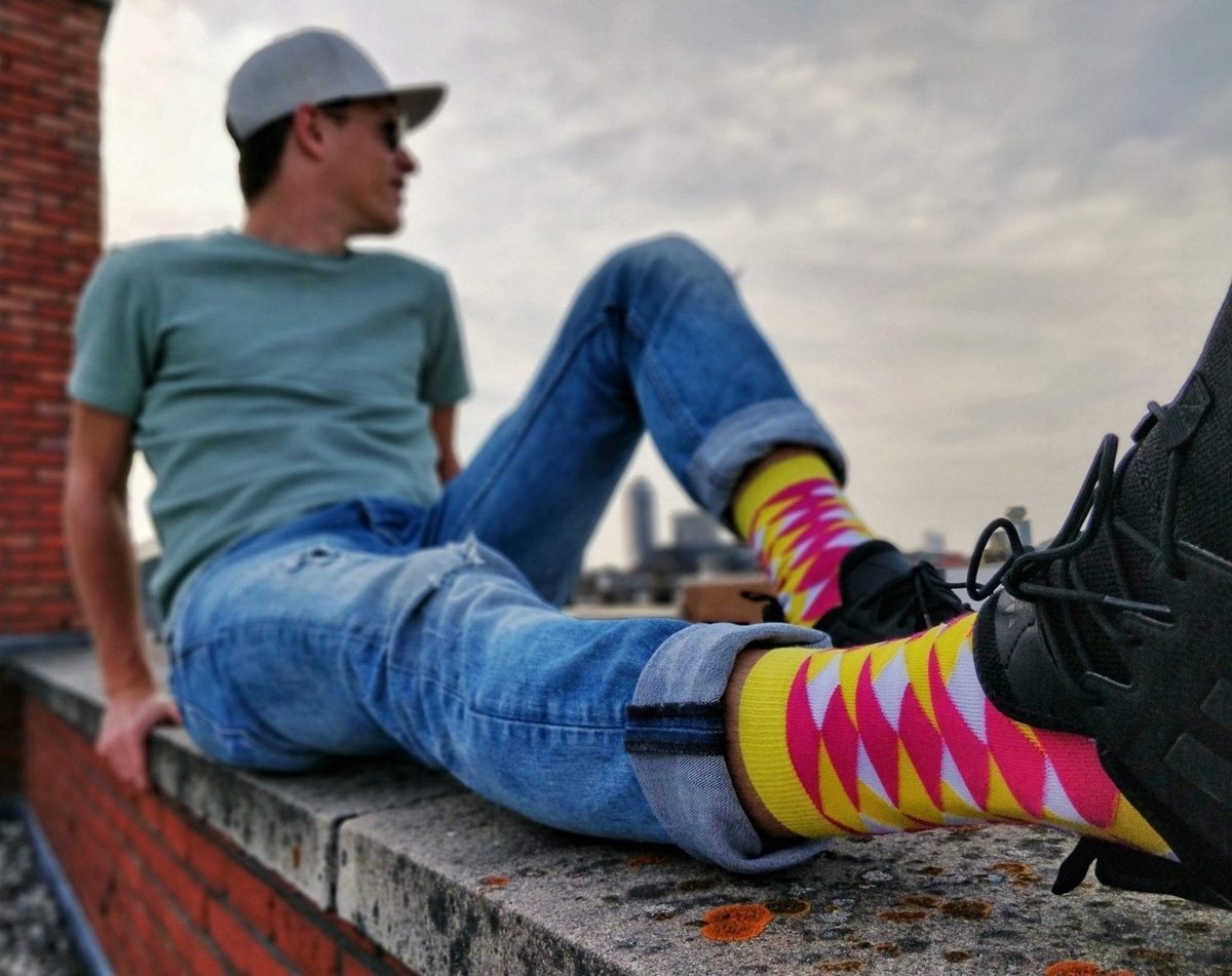 Bergamot in bloei sok | Ruitjespatroon | Multi-color | Onesize fits all | Herensokken en damessokken | Leuke, grappig sokken | Funny socks that make you happy | Sock & Sock